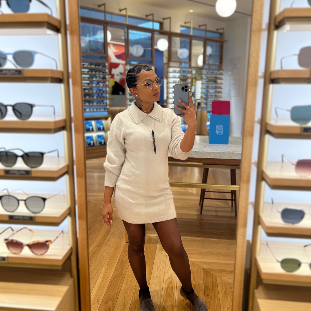 Elegant Cream Sweater Dress